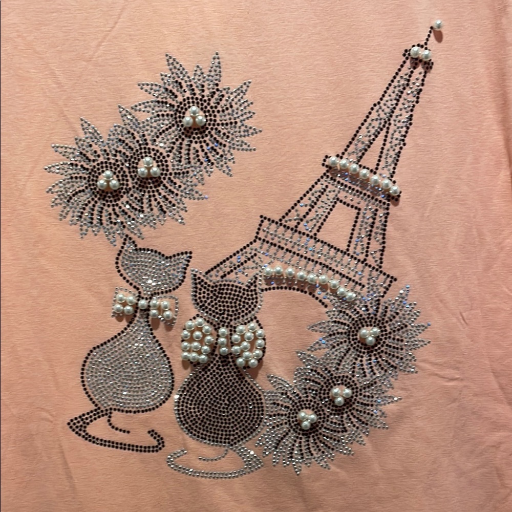 Dalia Collection Orange Graphic Embellished Tee - Picture 3 of 6